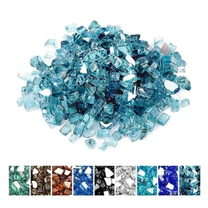 Reflective Fire Glass for Fireplace Fire Pit and Landscaping, 10 Pounds 1/2 i... - Picture 1 of 7