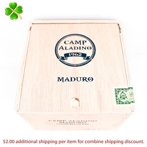 Camp Aladino Gorbusto Maduro Empty Wood Cigar Box 5" x 5" x 4.25" - Picture 1 of 12