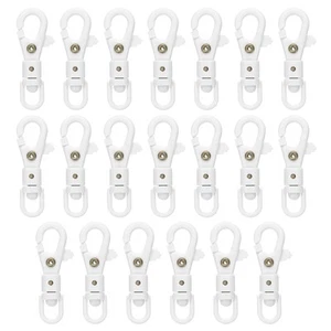 20 Pcs Plastic Lobster Claw Clasps Swivel Snap Hook Trigger Clip, White - Picture 1 of 5
