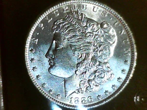 1886 $1 Morgan Silver Dollar - Picture 1 of 2