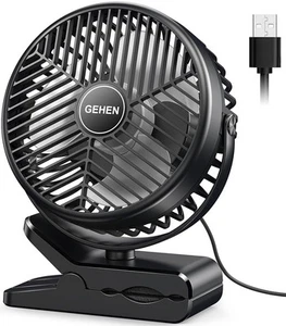 Clip-On Fan with Sturdy Clamp, USB-Powered Fan 3-Speed, Ultra-Quiet Operation... - Picture 1 of 7