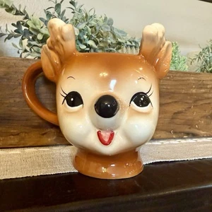 Tazza ceramica a forma di 3D figura renna sfacciata bambini fienile ceramica nuova - Foto 1 di 6