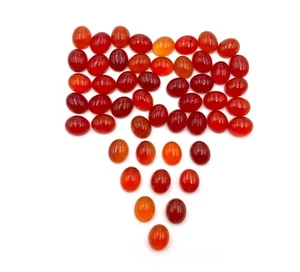Natural Carnelian Oval Cabochon Loose Gemstone Lot 27 Pcs 9*11 MM 100 CT - Picture 1 of 6