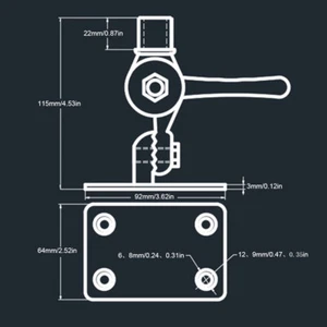 38mm/1.50in Stainless Steel Marine VHF Antenna Dual Axle Adjustable Base Mount - Photo 1/10