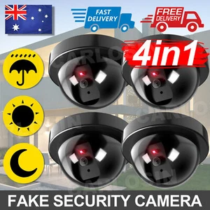4X Dummy Fake Security Camera Dome CCTV Home Surveillance LED Flashing Imitation - Picture 1 of 10
