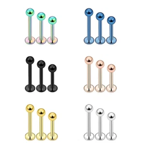 Labret Monroe Lip Bars Stud Piercing Tragus Nose Cartilage Helix Upper Ear Ring - Picture 1 of 19