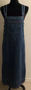 Coldwater Creek Embroidered Denim Jean Jumper Size PXS Maxi Side Buttons - Picture 1 of 12