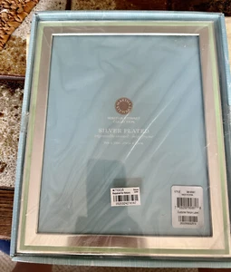 Martha Stewart Collection Silver Plated Engravable Enamel Inlay Frame 8”x 10” - Picture 1 of 11