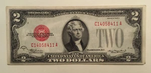 1928 D $2.00 TWO DOLLAR RED SEAL NOTE Almost uncirculated CA Block Mule BP 281 - Picture 1 of 2