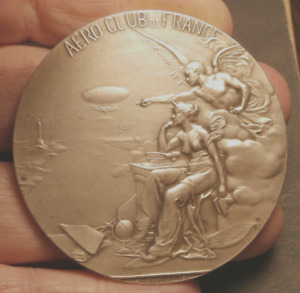 (1909) FRENCH AEOR CLUB GREAT MEDAL AWARDED TO MEMBERS ONLY BEAUTIFUL C-1860