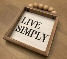 “Live Simply”  Rustic Wood Picture Frame Decor Hanging Plaque 5x5” Pier One
