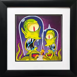 The Simpsons "Homer With Kang & Kodos" CUSTOM FRAMED ART Print Animation Disney - Bild 1 von 3