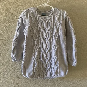Baby Gap Girl’s Size 5 Gray Tunic Chunky Cable Knit Thick Pullover Sweater - Picture 1 of 19