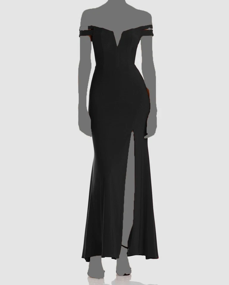 AQUA Off-the-Shoulder Gown Size 0 # 14A 2173 Blm