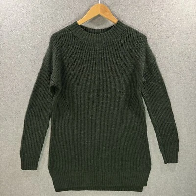 BP. Oversized Sweater Womens XXS 2XS Emerald Green Crew Neck Side Slit Tunic Top - Image 1 of 4