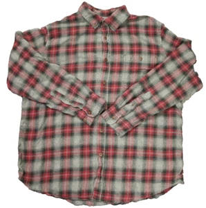 Camicia Northwest Territory 100% cotone quadri flanella bottoni grigio rosso XLT - Foto 1 di 24
