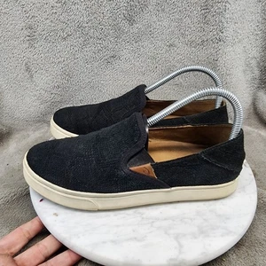 Olukai Scarpe Donna Taglia 8 Pehuea Pelle Nero Sneakers Slip On *GUC* - Foto 1 di 14