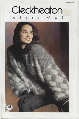 Cleckheaton Knitting Pattern Booklet No. 734 Night Owl Mohair Collection Vintage - image 1 of 4