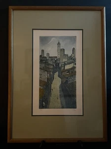 Giorgio Ferrari Italy Signed and Numbered Hand Watercolored Village Etching, COA - Picture 1 of 11