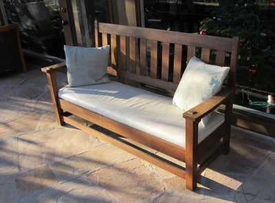 Limbert Mission Oak Arts & Crafts Open Arm Settee or Loveseat No. 939 - Image 1 of 4