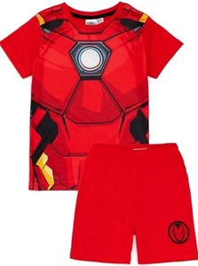 Marvel Iron Man 2 Piece Boys Summer Pajama Set Kids Size 10 Red Glow In The Dark - Picture 1 of 2