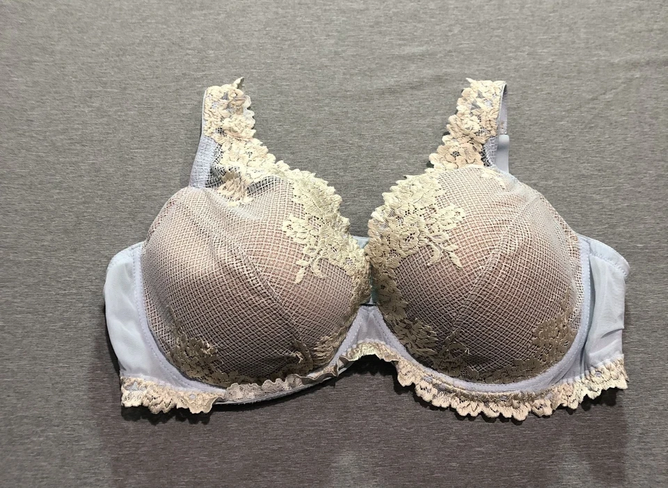 Sutiã Intimissimi Feminino 40DD Floral Laçado Malha Feminina Azul Claro - Imagem 1 de 4