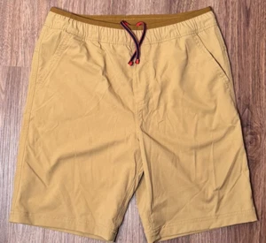 REI Coop Youth L 14-16 Tan Shorts Drawstring Elastic Waist Camping Hiking School - Picture 1 of 12