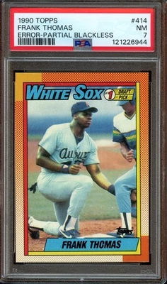 1990 Topps Frank Thomas Error-Partial Blackless *PSA 7 (NM) *White Sox *HOF - Image 1 of 2