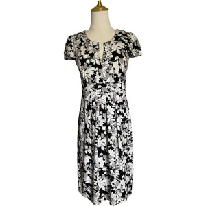 Loft Ann Taylor Women's XSmall Floral Dress 95% Polyester 5% Spandex - Picture 1 of 10
