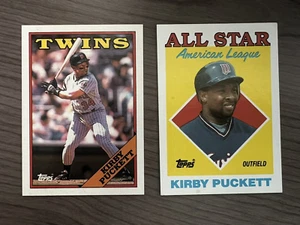 1988 Topps #120 & #391 All-Star Minnesota Zwillinge, Kirby Puckett Baseball Karte Lot - Bild 1 von 2