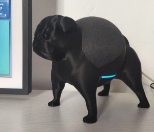 Echo Dot Pug Style Stand Mount - Cute Pug Echo Speaker 4th & 5th Gen Stand - Dog - Picture 1 of 10
