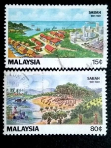 Malaysia 1981 Centenary 100th Anniversary Of Sabah Complete Set - 2v Used #1 - Picture 1 of 2