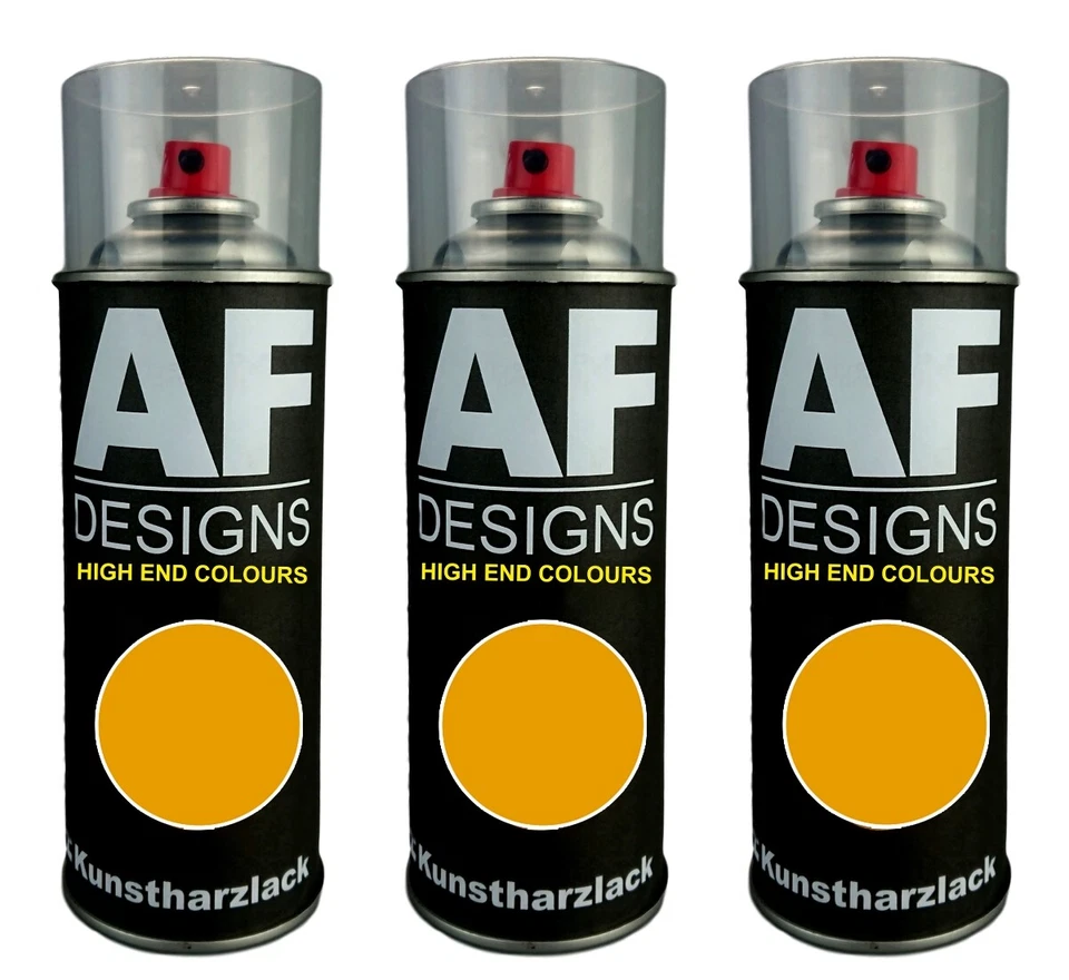 ALEX FLITTNER DESIGNS 3x Kunstharz Lackspray Buntlack Spraydose RAL1007 NARZISSENGELB glänzend matt