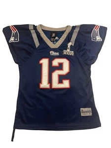 Top da donna Superbowl XLVI Patriots #12 BRADY NFL Team Reebok taglia M ricamato - Foto 1 di 6