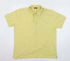George Mens Yellow Cotton Polo Size L Collared Pullover