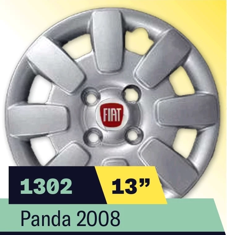 SET 4 COPRICERCHI COPPA RUOTA COPRIRUOTA BORCHIE 13" FIAT PANDA 08  2008 1302 - Изображение 1 из 1