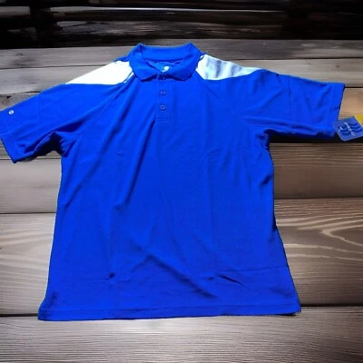Holloway Shirt Mens MED Blue White Polo Button Dry-Excel Golf Pickelball - Image 1 of 4