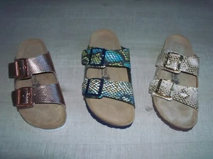 NEW BONOVA Leather Foot bed Sandals - Choice of Size & Colour - Picture 1 of 7