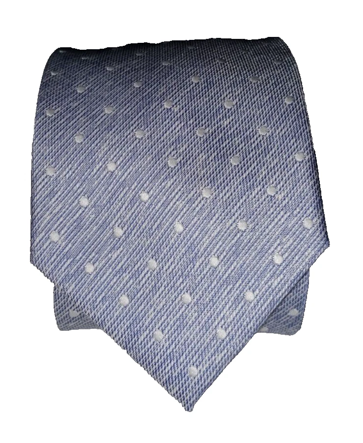 Burton Menswear London necktie sky blue polka dot  pattern polyester - Image 1 of 4