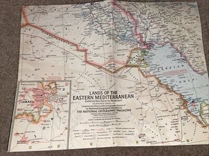 VTG National Geographic Map - Lands Of The Eastern Mediterranean Nov 1959 - - Picture 1 of 5