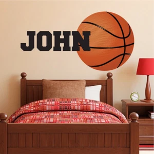 Custom Name Basketball Wall Decal Kid's Room Sports Decal Basketball Art, s91 - Picture 1 of 1