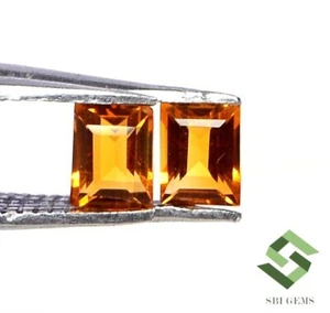 Certified Natural Citrine Baguette Cut Pair 4.25x3.25 mm 0.51 CTS Loose Gemstone - Picture 1 of 6