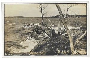 Postal Okoboji, Iowa Spirit Lake, IA 1911 RPPC, Lake Okoboji - Imagen 1 de 2