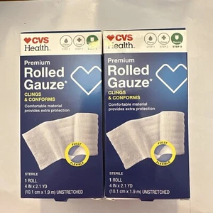 Menge 2 CVS Health Premium gerollte Gaze 2,1 yd ea - Bild 1 von 1