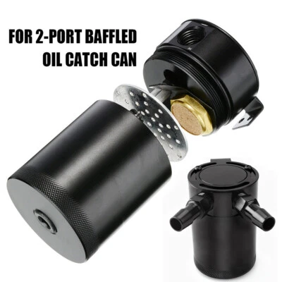 Öl Catch Tank mit Filter 2 Port Oil Can Auffangbehälter Ölsammler Ölbehälter - Bild 1 von 4