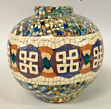 Beautiful mosaic pottery vase by Jean Gerbino France Circa: 1930 Art Deco