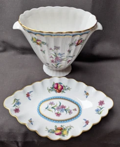 Spode Fine Bone China Trapnell Spray Pattern Vase & Trinket Dish - Picture 1 of 10