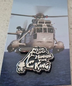 817SQN Enamel Pin - Fear God, Honour the King - SILVER - Military - Seaking - Picture 1 of 2