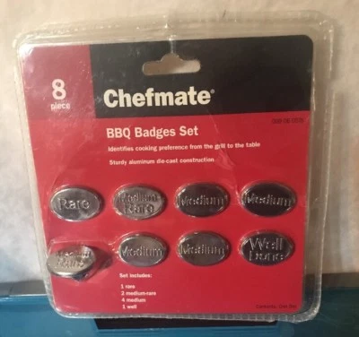 Chefmate Meat BBQ Badges Cooked to Perfection Collection 8 Piece Set - Image 1 of 4