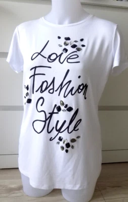 BLUMARINE BLUGIRL Rhinestone White T-shirt  Size M Italy - Image 1 of 4